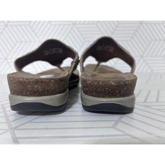 Dansko Sandals EU 38 US 7.5 Pamela Taupe Nubuck Leather Jeweled Thong Sandals - Picture 6 of 9